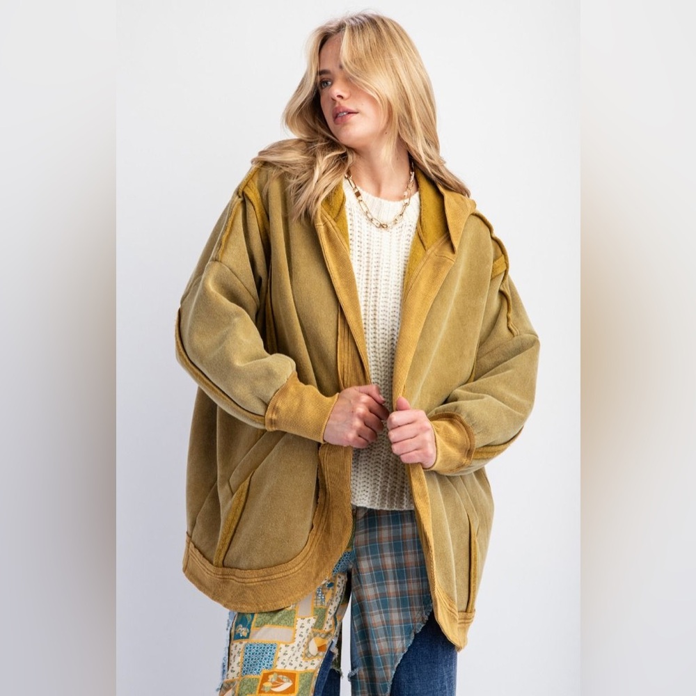 Easel Mustard Teddy Jacket NWT